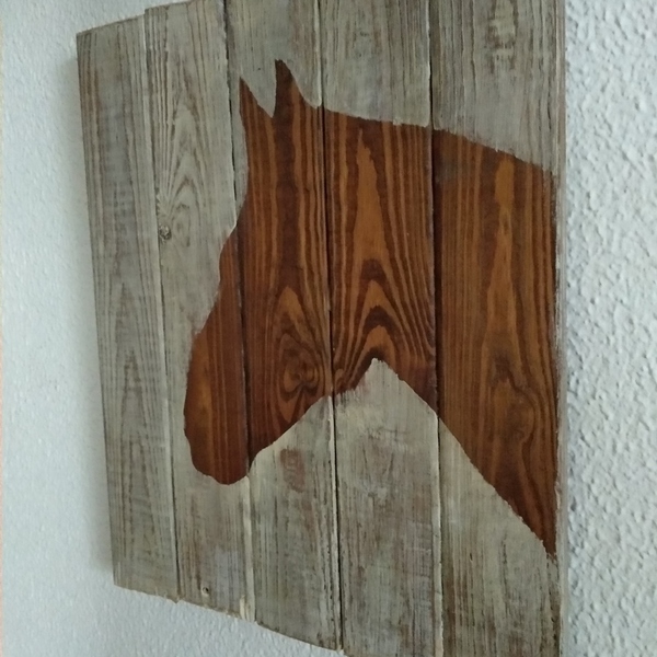 Ξύλινο διακοσμητικό τοίχου , φιγούρα αλόγου - διακοσμητικά - 2