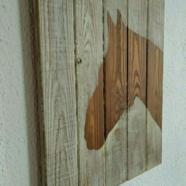 Ξύλινο διακοσμητικό τοίχου , φιγούρα αλόγου - διακοσμητικά - 4