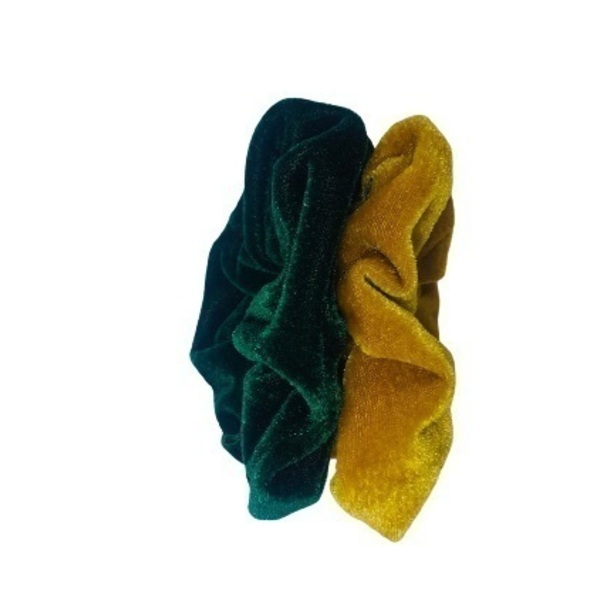 Set Scrunchies σε δυο χειμερινά χρώματα χρώματα - γυναικεία, βελούδο, set, λαστιχάκια μαλλιών - 3