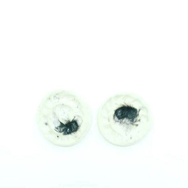 1.	Σκουλαρίκια καρφάκι λευκή σπείρα με μαύρη πινελιά - ασήμι, πηλός, καρφωτά