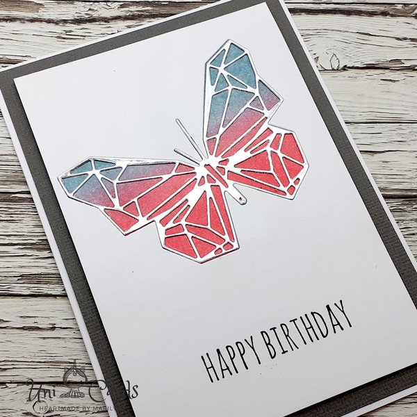 Ευχετήρια κάρτα με Πεταλούδα - βιτρώ, πεταλούδα, γενέθλια, δώρα γενεθλίων - 4
