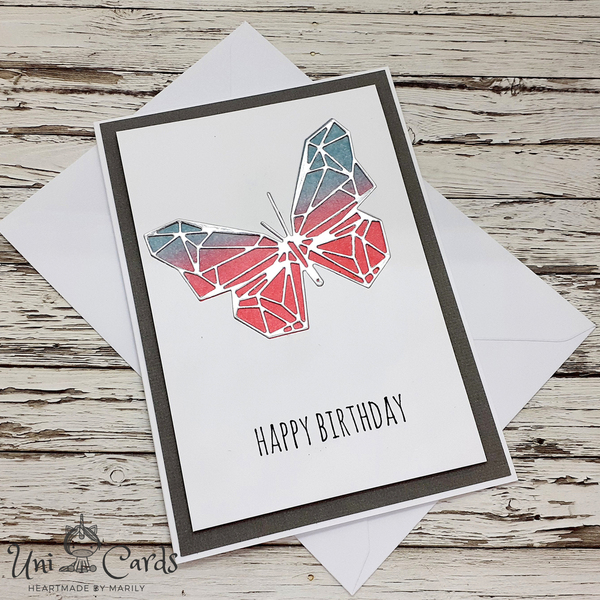 Ευχετήρια κάρτα με Πεταλούδα - βιτρώ, πεταλούδα, γενέθλια, δώρα γενεθλίων - 5
