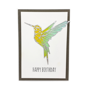 Ευχετήρια κάρτα - Hummingbird - πουλάκια, γενέθλια, δώρα γενεθλίων
