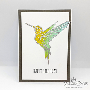 Ευχετήρια κάρτα - Hummingbird - πουλάκια, γενέθλια, δώρα γενεθλίων - 3