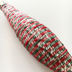 Μοναδικο χειροποίητο Χριστουγεννιάτικο στολίδιμε βαμβάκι, λευκο κόκκινο με λευκό πράσινο. - χειροποίητα, χριστουγεννιάτικο, στολίδι δέντρου, στολίδια - 3