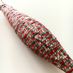 Μοναδικο χειροποίητο Χριστουγεννιάτικο στολίδιμε βαμβάκι, λευκο κόκκινο με λευκό πράσινο. - χειροποίητα, χριστουγεννιάτικο, στολίδι δέντρου, στολίδια - 5