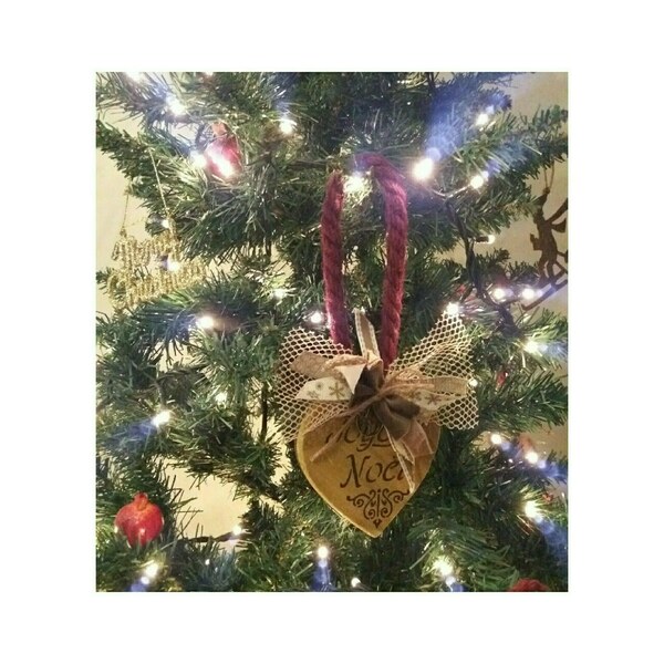 Κρεμαστό ξύλινο χριστουγεννιάτικο διακοσμητικό 23*10*1,5εκ.παχος - ξύλο, καρδιά, διακοσμητικά, χριστουγεννιάτικα δώρα, στολίδι δέντρου - 5