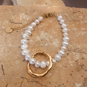 Βραχιολι από μαργαριτάρια - minimalist pearl - charms, πέρλες, χεριού, αυξομειούμενα - 3