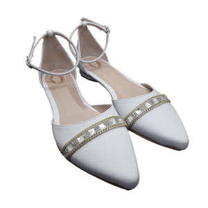 MARGO SHOES Γόβα Δέρμα Λευκό Κωδ: 231066-LD1 -W - χειροποίητα, φλατ