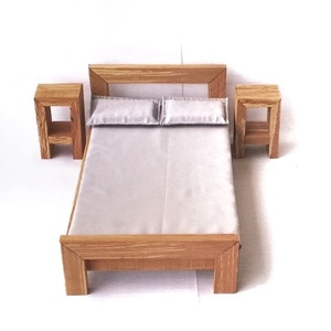 Modern Wooden dooble bed scale 1:6 (size barbie)