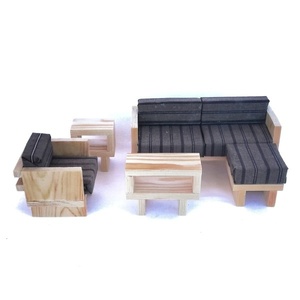 Modern Wooden Living Room dollhouse scale 1:6 (size barbie) - ξύλινα παιχνίδια