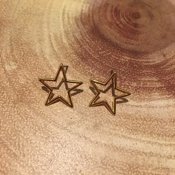 Καρφωτα Σκουλαρικια αστέρια περιγραμμα - ορείχαλκος, καρφωτά, μικρά