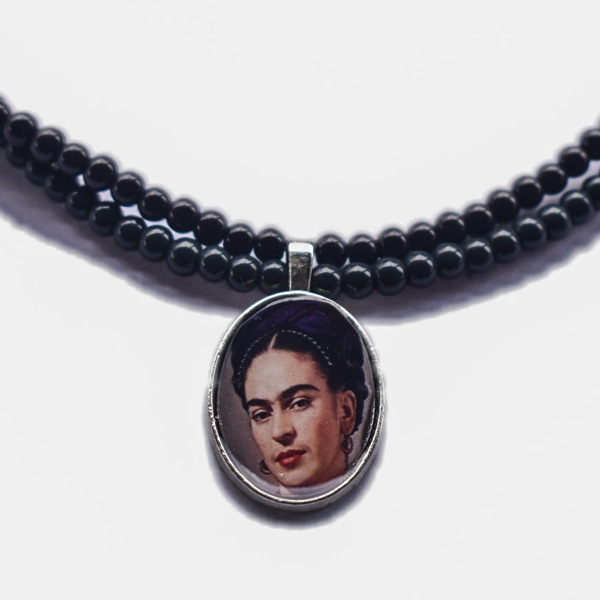 Κολιέ Frida Kahlo - γυαλί, χάντρες, κοντά - 2