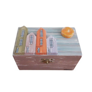 Κουτί αποθήκευσης ξύλινο χειροποίητο Γειτονιά 14x8x8 Ρόζ Καπαδάκης - δώρο, χειροποίητα, κοσμηματοθήκη, κουτιά αποθήκευσης, δώρα για γυναίκες