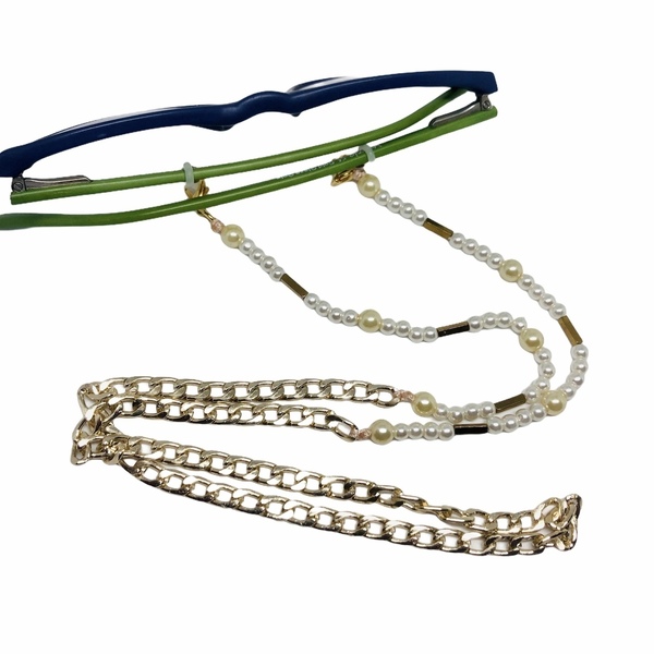 Αλυσίδα για γυαλιά με πέρλες σε δυο αποχρώσεις - αλυσίδες, γυναικεία, δώρο