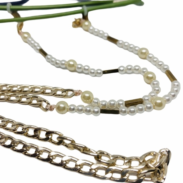 Αλυσίδα για γυαλιά με πέρλες σε δυο αποχρώσεις - αλυσίδες, γυναικεία, δώρο - 2