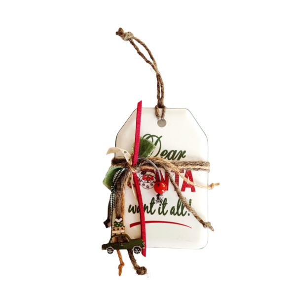 Χριστουγεννιάτικο Κρεμαστό μεταλλικό διακοσμητικό santa 23*12εκ. - charms, μεταλλικά στοιχεία, χριστουγεννιάτικα δώρα, γούρια