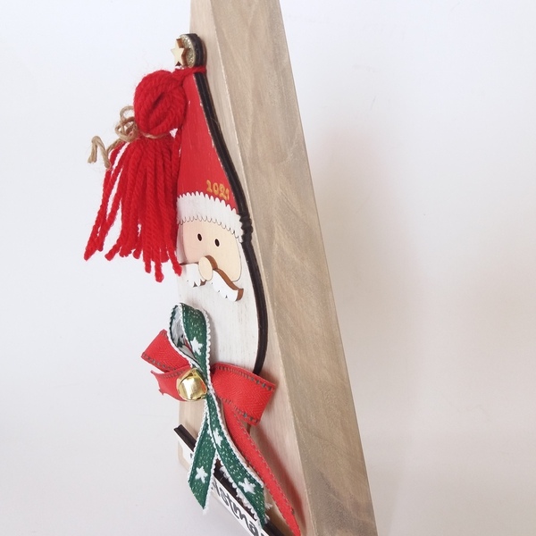 Χριστουγεννιάτικο ξύλινο διακοσμητικό γούρι 2024 αγιος βασίλης 25*12*3εκ. - ξύλο, άγιος βασίλης, πρωτότυπα δώρα, γούρια - 3