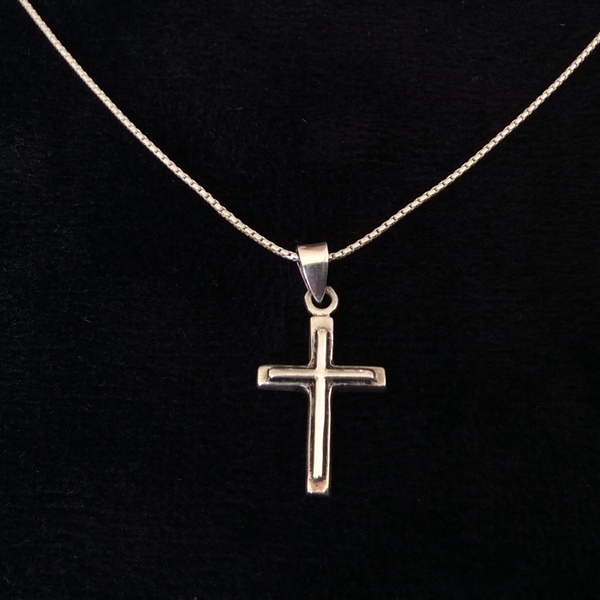 Κολιέ με ασημένιο σταυρό - ασήμι, ασήμι 925, σταυρός, κοντά - 4