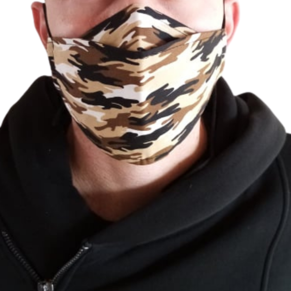 Μάσκα Προστασίας Υφασμάτινη 100% Βαμβακερή Πλενόμενη Παραλλαγή - βαμβάκι, πλενόμενο, προστασία, μάσκες προσώπου - 2