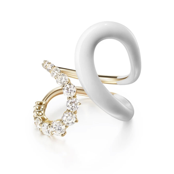 Επιχρυσο δαχτυλίδι με άσπρο δέσιμο - ασήμι, επιχρυσωμένα, σταθερά, μεγάλα, φθηνά