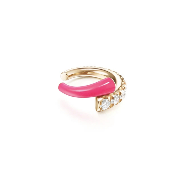 Gold-pink ear cuff - επιχρυσωμένα, μικρά, ear cuffs, φθηνά