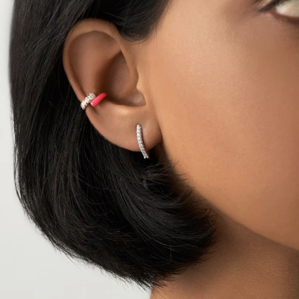 Gold-pink ear cuff - επιχρυσωμένα, μικρά, ear cuffs, φθηνά - 2