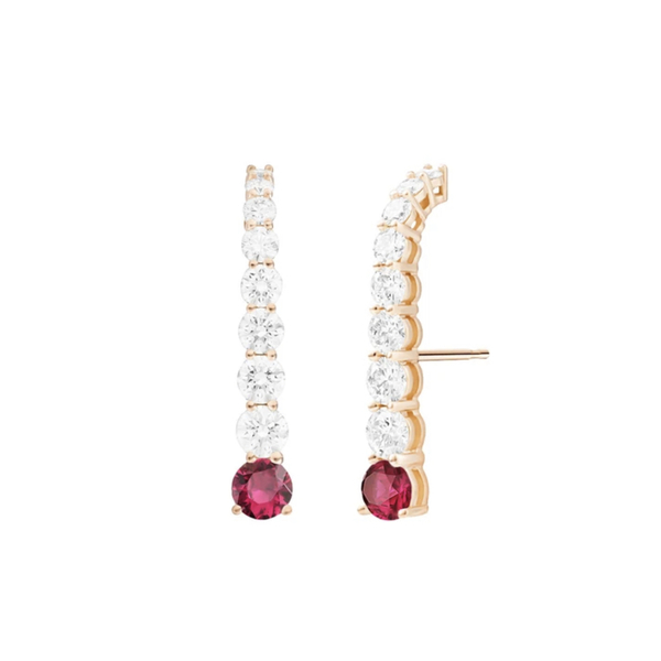 Gold-burgundy earring - ασήμι, επιχρυσωμένα, καρφωτά, μεγάλα, φθηνά