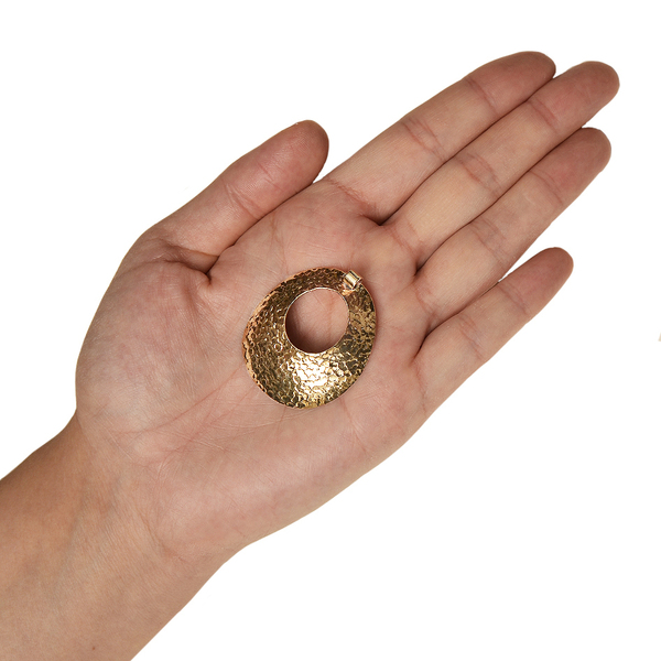 Χειροποίητο μενταγιόν χρυσόχρωμο οβάλ σχήματος - ορείχαλκος, σφυρήλατο, κρεμαστά, faux bijoux, μενταγιόν - 4