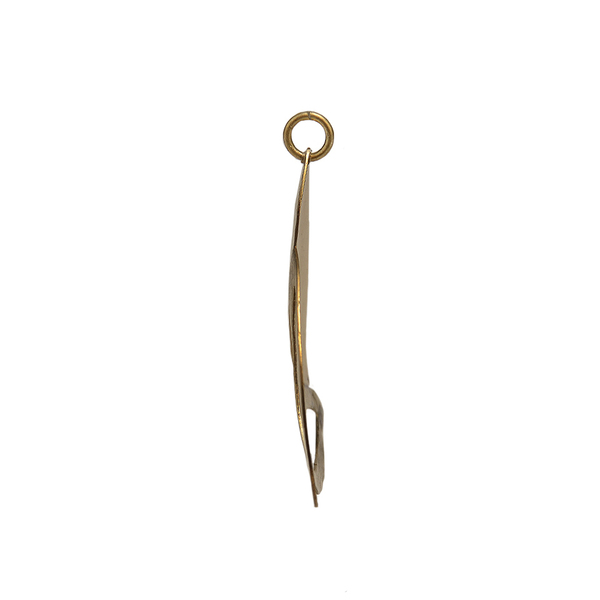 Χειροποίητο μενταγιόν χρυσόχρωμο σχήματος φύλλου - ορείχαλκος, faux bijoux - 3