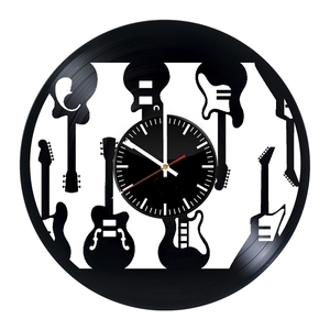 Vintage Vinyl Record Guitar Wall Clocκ - τοίχου, βινύλιο