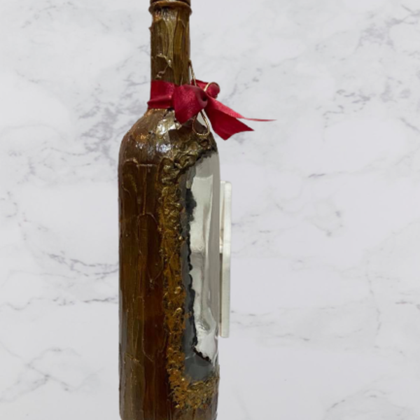 διακσμητικο μπουκάλι με αντίστροφη εικόνα - γυαλί, χαρτί, romantic, διακοσμητικά μπουκάλια - 3