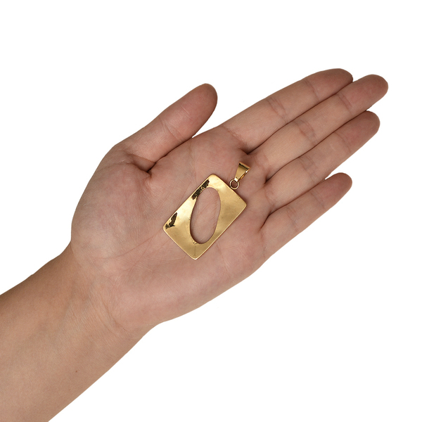Χειροποίητο χρυσόχρωμο μενταγιόν σχήματος παραλληλογράμμου - ορείχαλκος, κρεμαστά, μεγάλα, μενταγιόν - 3
