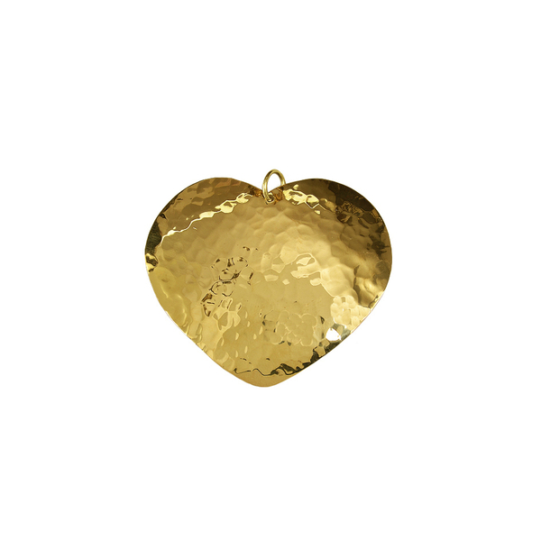Χειροποίητο χρυσόχρωμο μενταγιόν σχήματος καρδιάς - ορείχαλκος, καρδιά, σφυρήλατο, δώρα για γυναίκες, μενταγιόν