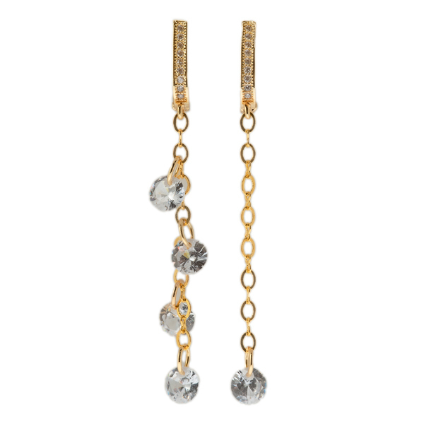 Long Chain Earrings - statement, επιχρυσωμένα, ορείχαλκος, κρεμαστά