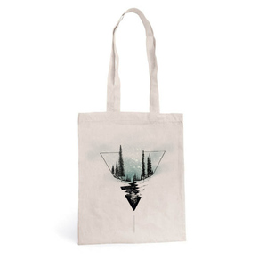 Tote Bag ▪️Winter▪️ _Πάνινη τσάντα ζωγραφισμένη στο χέρι - ύφασμα, ώμου, all day, tote, πάνινες τσάντες