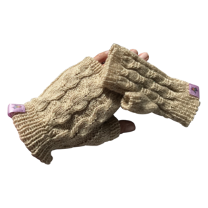 γάντια χωρίς δάχτυλα Kelly με 3 πλεξούδες στην μπροστινή πλευρά,14,5 x 6,5 εκ - ακρυλικό - 2