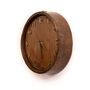 Χειροποίητο Ξύλινο Ρολόι Τοίχου από Βαρέλι - τοίχου, ξύλο, ρολόι, χειροποίητα