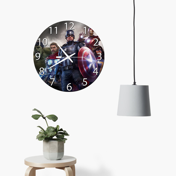 Ρολοι τοιχου Avengers απο ξυλο κοντρα πλακε - ξύλο, ρολόι, τοίχου, σούπερ ήρωες - 2