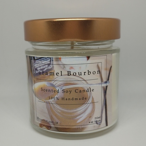 Caramel Bourbon 100% Soy Scented Candle 212ml - αρωματικά κεριά, αρωματικό, κεριά, κερί σόγιας, 100% φυσικό
