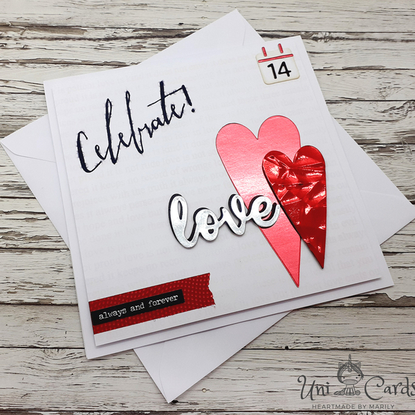 Κάρτα Αγίου Βαλεντίνου - Κόκκινες καρδιές - καρδιά, romantic, κάρτα ευχών, αγ. βαλεντίνου, ευχετήριες κάρτες - 5