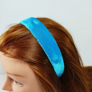 Στέκα βελούδινη φλατ μπλε θαλασσί - μοδάτο, για τα μαλλιά, trend, στέκες - 2