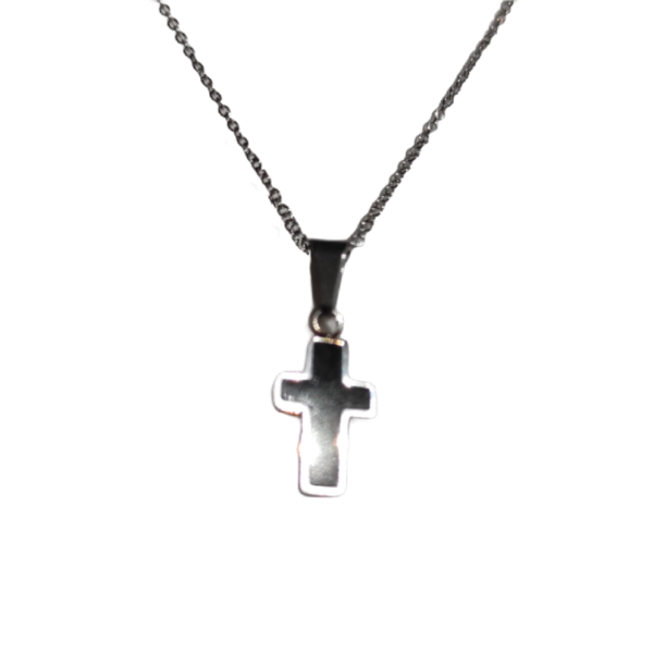 Κρεμαστό ατσάλινο κολιέ με ατσάλινο σταυρό - charms, σταυρός, ατσάλι, κρεμαστά, δώρα για γυναίκες - 2