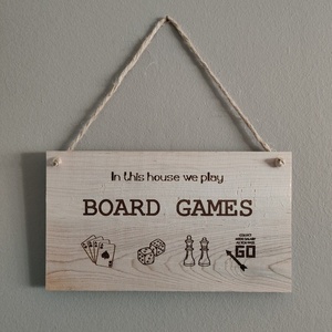 Ξύλινη επιγραφή board games - πίνακες & κάδρα, επιτραπέζια