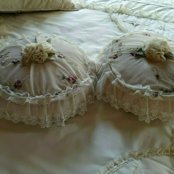 Χειροποίητο ρομαντικό μαξιλάρι με δαντέλλα - κορίτσι, romantic, μαξιλάρια - 2
