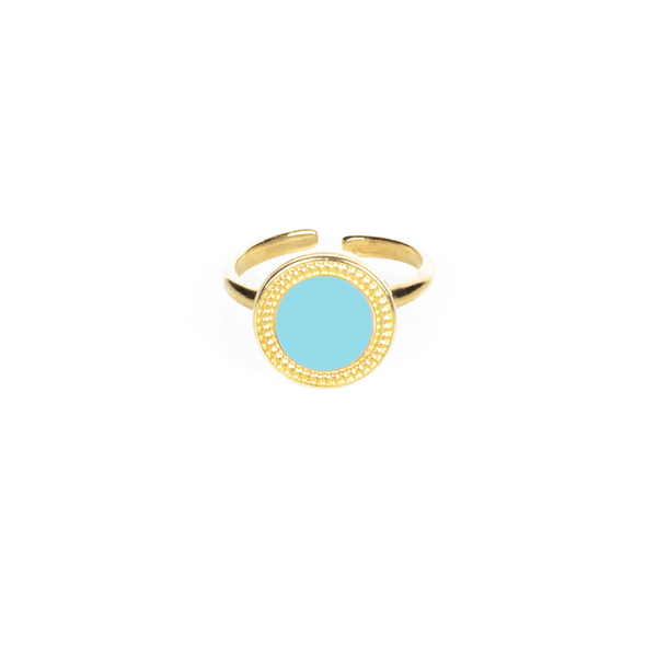 Δαχτυλίδι "Golden Circle" - ορείχαλκος, γεωμετρικά σχέδια, βεράκια, μικρά, boho, αυξομειούμενα - 4