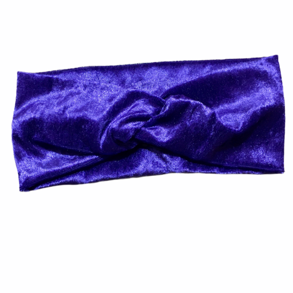 Handmade Scrunchie with Headband Purple Velvet. - λαστιχάκι, κορδέλες μαλλιών - 2