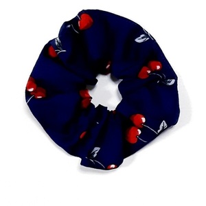 Scrunchie/ Λαστιχάκια μαλλιών 'κερασάκια' - 1 τεμάχιο - ύφασμα, απαραίτητα καλοκαιρινά αξεσουάρ, λαστιχάκια μαλλιών