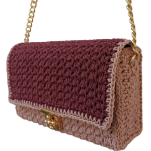 Χειροποίητη τσάντα 2colors - clutch, πλεκτές τσάντες, βραδινές, μικρές