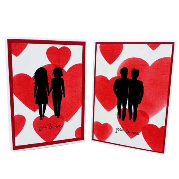 Κάρτα Αγίου Βαλεντίνου για ζευγάρια ΛΟΑΤ - καρδιά, ζευγάρια, ευχετήριες κάρτες